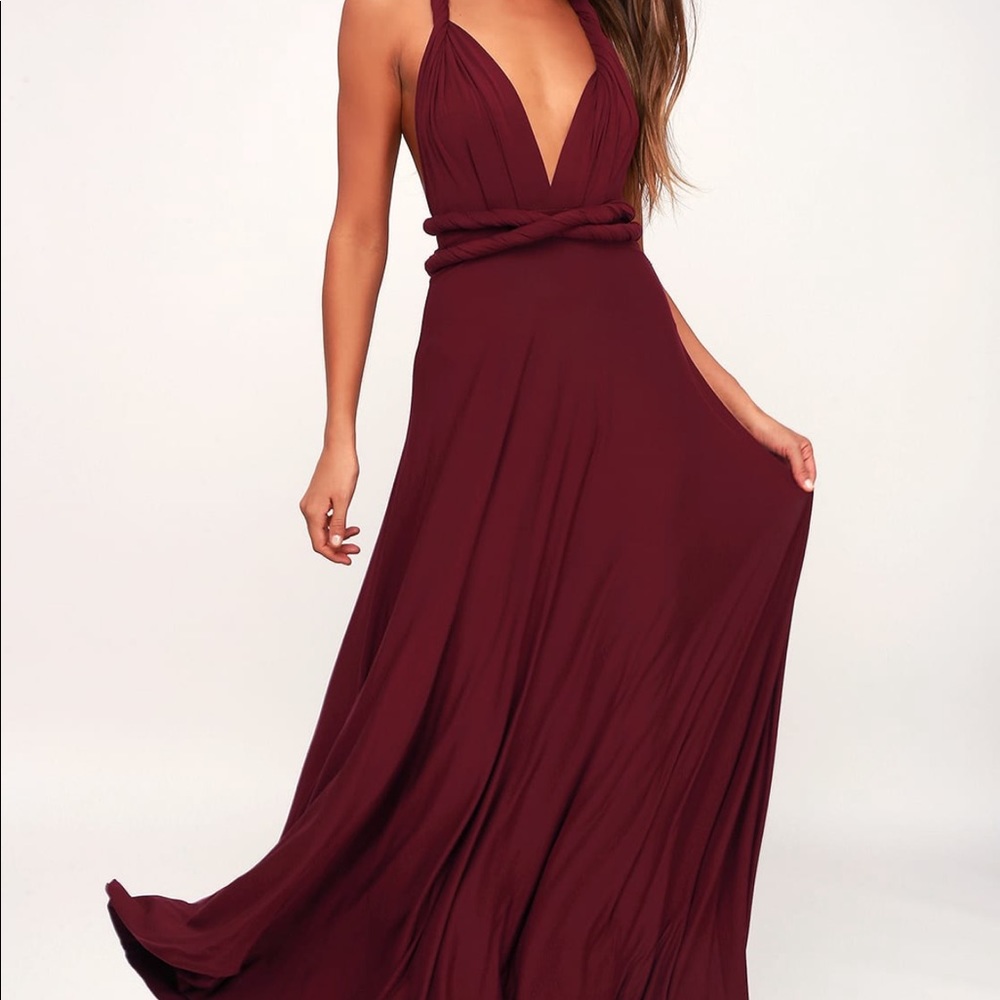 Maroon bridesmaid dress